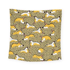 Sleeping Corgi Square Tapestry (small) by Celenk