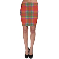 Orange And Green Plaid Bodycon Skirt by allthingseveryone