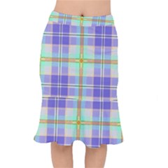 Blue And Yellow Plaid Mermaid Skirt by allthingseveryone