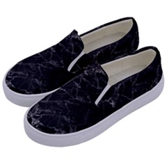 Black Texture Background Stone Kids  Canvas Slip Ons by Celenk