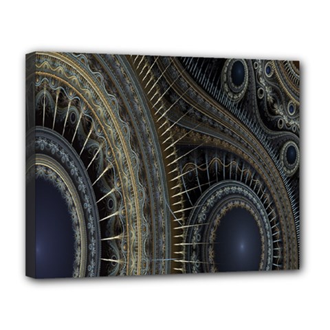 Fractal Spikes Gears Abstract Canvas 14  X 11  by Celenk