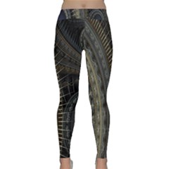 Fractal Spikes Gears Abstract Classic Yoga Leggings by Celenk