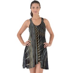 Fractal Spikes Gears Abstract Show Some Back Chiffon Dress by Celenk