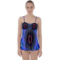 Cosmic Flower Kaleidoscope Art Babydoll Tankini Set by Celenk