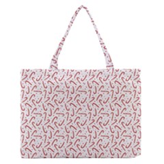 Candy Cane Zipper Medium Tote Bag by patternstudio