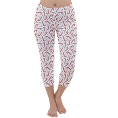 Candy Cane Capri Winter Leggings  by patternstudio