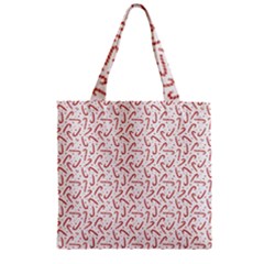 Candy Cane Zipper Grocery Tote Bag by patternstudio