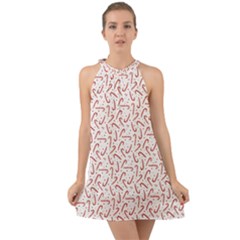 Candy Cane Halter Tie Back Chiffon Dress by patternstudio