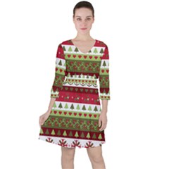 Christmas Spirit Pattern Ruffle Dress by patternstudio