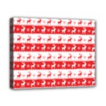 Knitted Red White Reindeers Canvas 10  x 8 