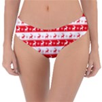Knitted Red White Reindeers Reversible Classic Bikini Bottoms