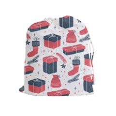 Christmas Gift Sketch Drawstring Pouches (extra Large) by patternstudio