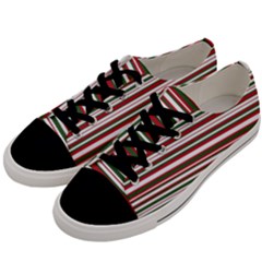 Christmas Stripes Pattern Men s Low Top Canvas Sneakers