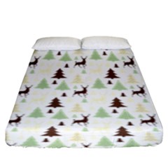 Reindeer Tree Forest Fitted Sheet (king Size) by patternstudio