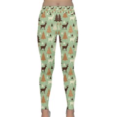 Reindeer Tree Forest Art Classic Yoga Leggings by patternstudio