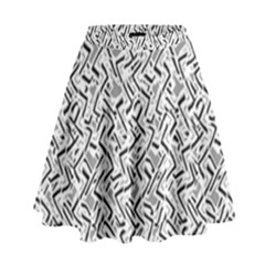Wavy Intricate Seamless Pattern Design High Waist Skirt by dflcprints