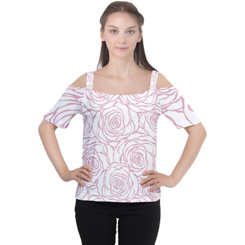 Pink Peonies Cutout Shoulder Tee by NouveauDesign
