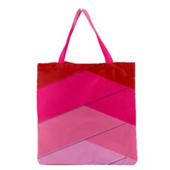 Geometric Shapes Magenta Pink Rose Grocery Tote Bag by Celenk