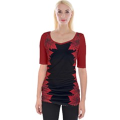 Canada Maple Leaf  Wide Neckline Tee