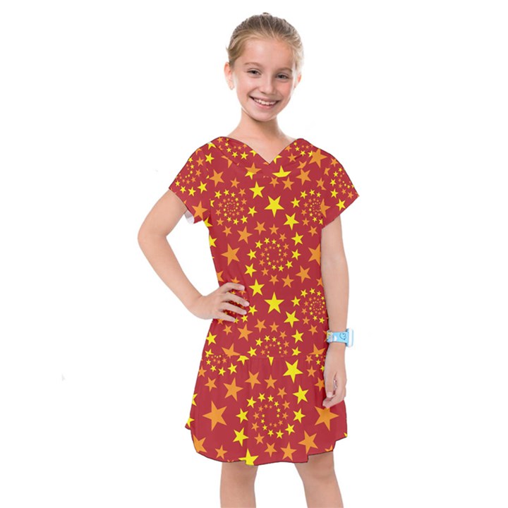 Star Stars Pattern Design Kids  Drop Waist Dress