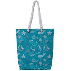 Fun Everyday Sea Life Full Print Rope Handle Tote (small)