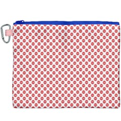 Sexy Red And White Polka Dot Canvas Cosmetic Bag (xxxl)