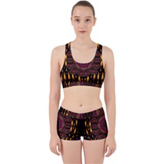 A Flaming Star Is Born On The  Metal Sky Work It Out Sports Bra Set by pepitasart