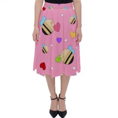 Bee Mine Valentine Folding Skater Skirt by Bigfootshirtshop