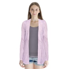 Marble Background Texture Pink Drape Collar Cardigan by Celenk