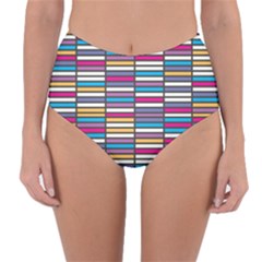 Color Grid 01 Reversible High-waist Bikini Bottoms by jumpercat