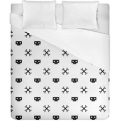 Black Pixel Skull Pirate Duvet Cover (california King Size) by jumpercat