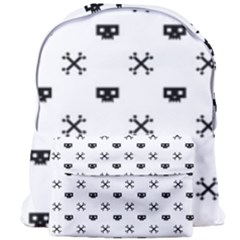 Black Pixel Skull Pirate Giant Full Print Backpack by jumpercat