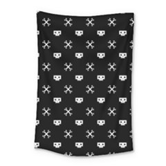 White Pixel Skull Pirate Small Tapestry by jumpercat