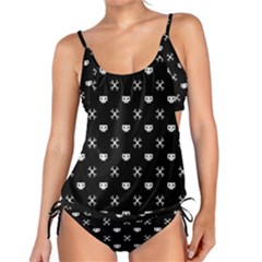 White Pixel Skull Pirate Tankini Set by jumpercat