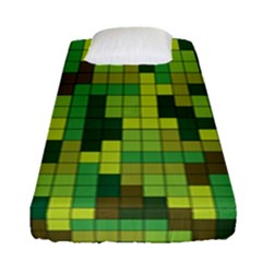 Tetris Camouflage Forest Fitted Sheet (single Size) by jumpercat