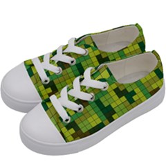 Tetris Camouflage Forest Kids  Low Top Canvas Sneakers by jumpercat