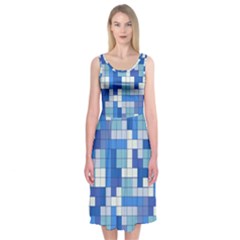 Tetris Camouflage Marine Midi Sleeveless Dress by jumpercat