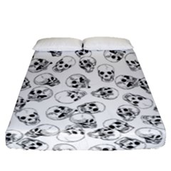 A Lot Of Skulls White Fitted Sheet (queen Size) by jumpercat