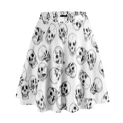 A Lot Of Skulls White High Waist Skirt