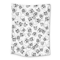 A Lot Of Skulls White Medium Tapestry