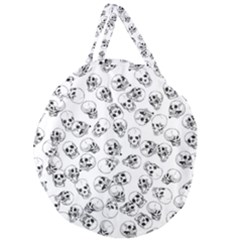 A Lot Of Skulls White Giant Round Zipper Tote