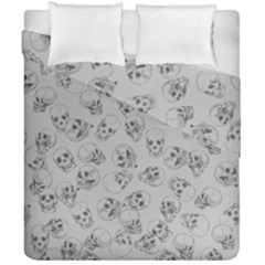 A Lot Of Skulls Grey Duvet Cover Double Side (california King Size)