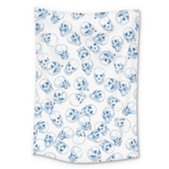 A Lot Of Skulls Blue Large Tapestry by jumpercat