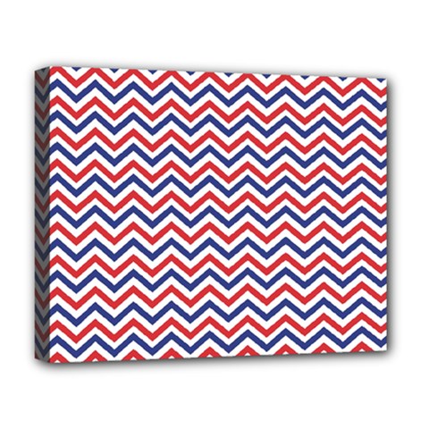 Navy Chevron Deluxe Canvas 20  X 16   by jumpercat