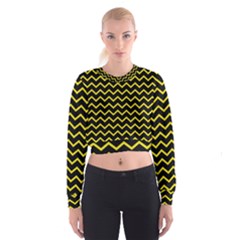 Yellow Chevron Cropped Sweatshirt