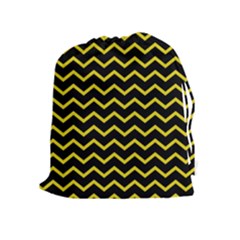 Yellow Chevron Drawstring Pouches (extra Large)