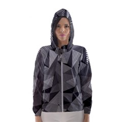 Geometric Doodle Hooded Wind Breaker (women)