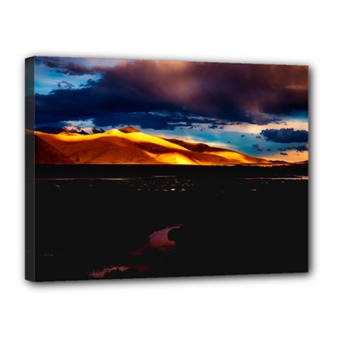 India Sunset Sky Clouds Mountains Canvas 16  X 12  by BangZart