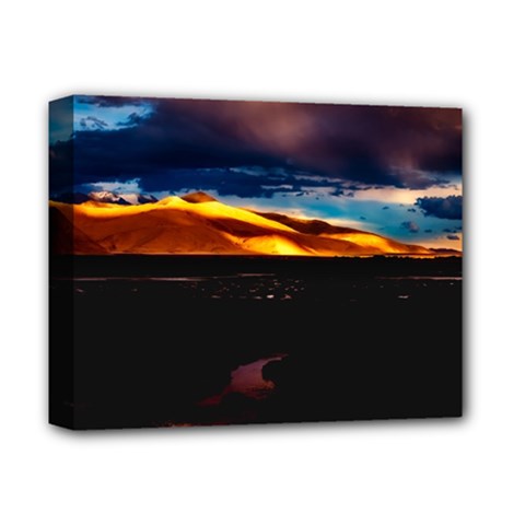 India Sunset Sky Clouds Mountains Deluxe Canvas 14  X 11  by BangZart