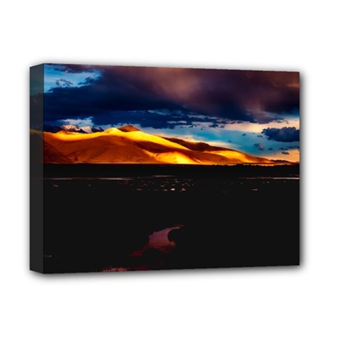 India Sunset Sky Clouds Mountains Deluxe Canvas 16  X 12   by BangZart